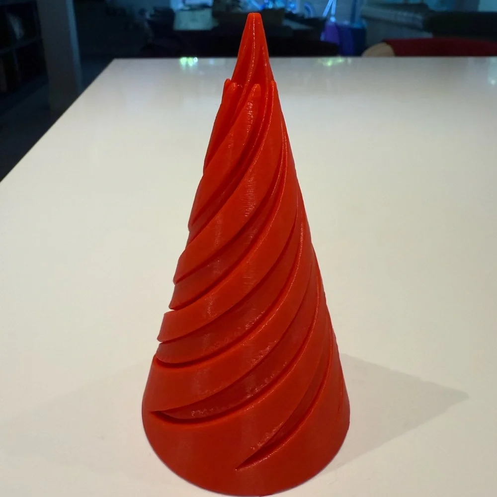 3D printed kids fidget spiral cone shaped